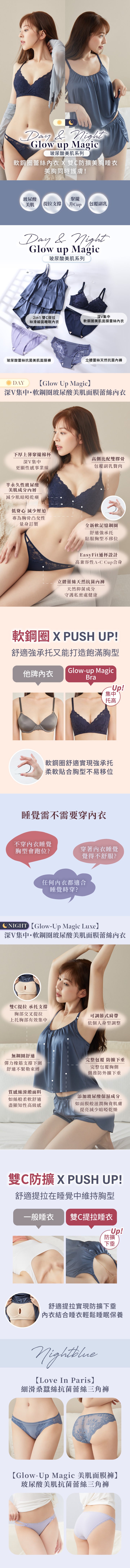 【Day & Night Glow Up Magic】Deep V Soft Wire Hyaluronic Acid Lace Lingerie Set
